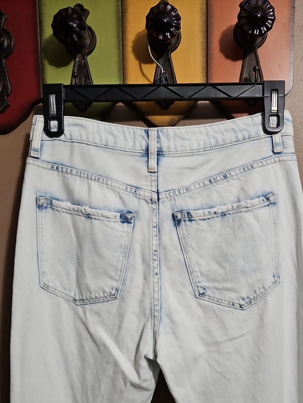 Lovervet 90's Vintage Super High-Rise  Distressed Straight-Leg Jeans-NWOT - Picture 8 of 11